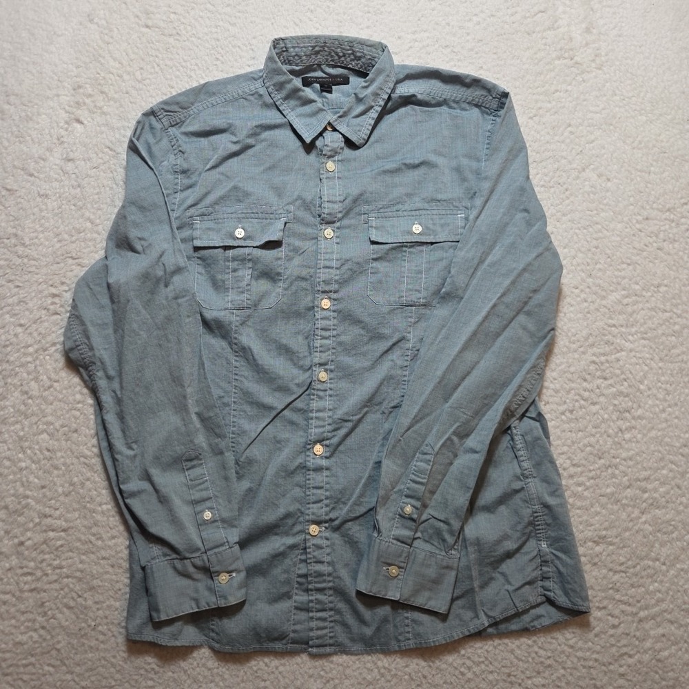 John‎ Varvatos Long Sleeve Button Shirt Mens Medium Blue